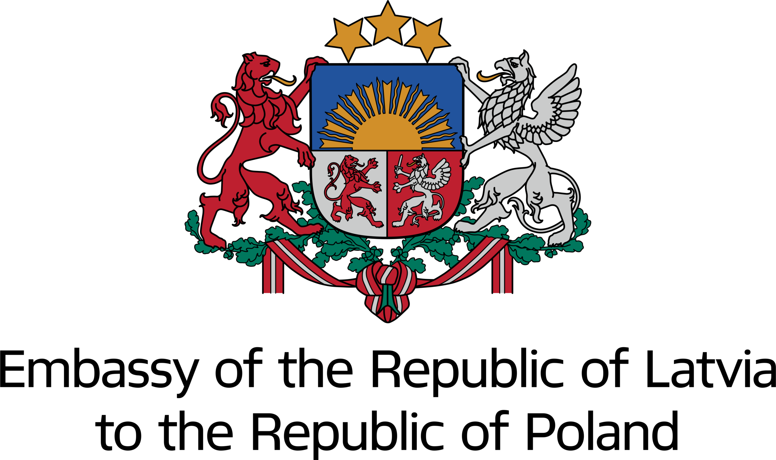 Logo Ambasada Republiki Łotewskiej