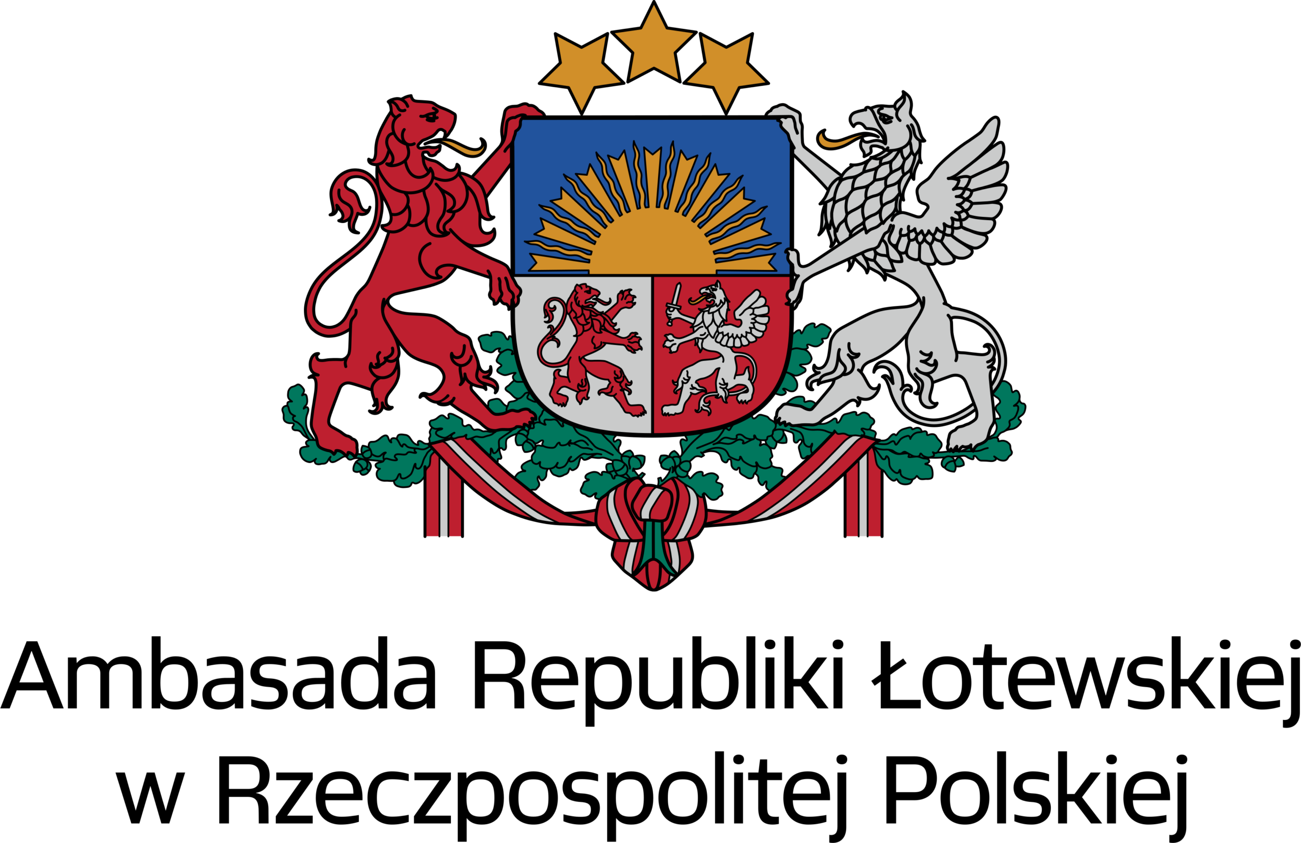 Logo Ambasada Republiki Łotewskiej